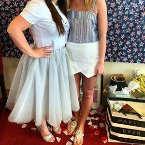 Dainty Hooligan Honey Belle White Envelope Skort Shorts Skirt - Size M